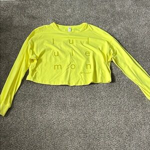 lululemon athletica Neon Yellow Cropped Long-Sleeve Top